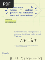 Aplicaciones de Valores y Vectores Propios en Diferentes