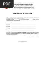 Certificado de Posesión