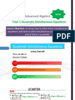 Quadratic Simultaneous Equations