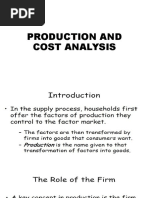 Production and Cost Analysis