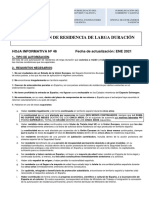 Autorización de Residencia de Larga Duración: HOJA INFORMATIVA #46 Fecha de Actualización: ENE 2021