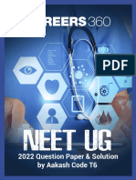 NEET UG 2022 Question Paper Solutions by Aakash Code T6