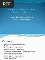 (SIR HAROON SB) Comparative Analysis of Library Classification System