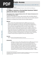 Is It Sjogren's Syndrome or Burning Mouth Syndrome