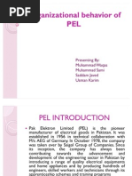 Organizational Behavior of PEL