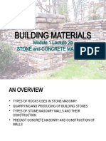 2020 BUILDING TECHNOLOGY 1 Module 1 Lecture 2a - Stone and Concrete Masonry