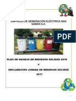 Plan de Manejo de Residuos Sólidos 2018