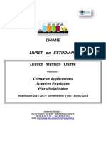 Chimie - Livret de L'etudiant