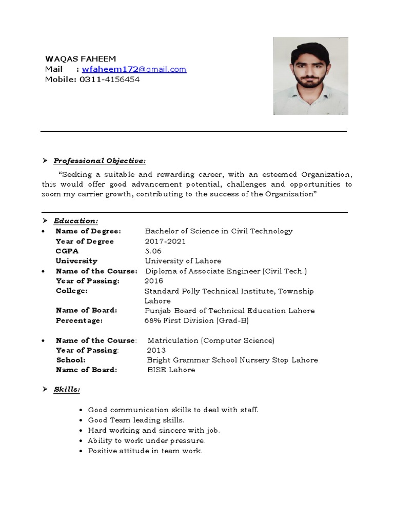 Waqas CV | PDF