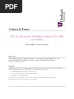 Durham E-Theses: The Use and Misuse of Wealth According To St. John Chrysostom