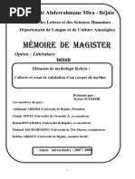 Eléments de Mythologie Kabyle Collecte Et Essai de Validation D'un Corpus de Mythes (Karim Oulbesir)