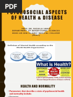 Psychosocial Aspects of Health and Disease