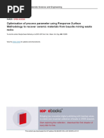 Optimisation of Process Parameter Using Response S