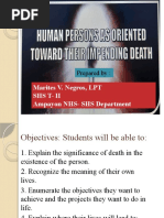 Human Persons As Oriented Towards Their Impendeing Death