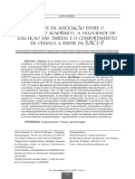 Análise Da Associação Entre o Desempenho Acadêmico, A Velocidade de Execução Das Tarefas e o Comportamento Da Criança A Partir Da EACI - P