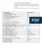 Lenguaje Comun Expresado en Lenguaje Algebraico