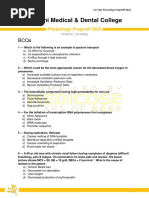 Physio Preproff Questions 2022