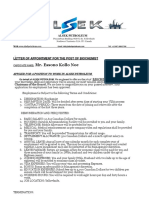 ALSEK PETROLEUM Appointment Letter Mr. Essono Kollo Noe