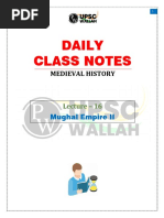 Medieval History 16 - Daily Class Notes (Sankalp (UPSC 2024) )