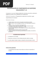 Programación de Componentes de Escritorio Evaluación #1-A: Competencia Asociada: Unidad de Competencia