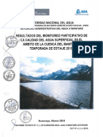 Resultados de Monitoreo - Ambito Cuenca Mantaro 2018