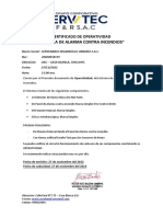 Protocolo de Operatividad de Sistema Contra Incendio