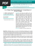 Use of Single-Stage Dental Implants For Varying Degrees of Alveolar Atrophy