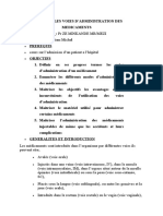 COURS SUR LES VOIES D'administration Des Medicaments