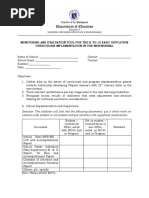 MT - Monitoring Evaluation Tool For The K To 12 BEC Implementation in The New Normal