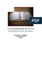 Fondements de La Foi - Eglise Du Christ