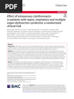 Effect of Intravenous Clarithromycin in Patients With Sepsis, Respiratory and Multiple Organ Dysfunction Syndrome: A Randomized Clinical Trial