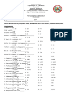 First Quarterly Test in Mathematics 6