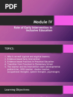 Module 4 Role of Early Intervention in Inclusive Education