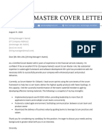 Scrum Master Cover Letter Example