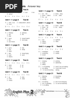 Five Minute Tests Answers