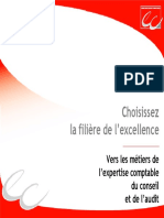 Choisissez La Filière de L Excellence. Vers Les Métiers de L Expertise Comptable Du Conseil Et de L Audit