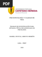 Psicooncología y Calidad de Vida