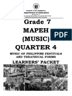 Learning Packet in Music 4th Grading