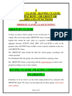 4 Group by Clause, Having Clause, Multiple Row (Or Group or Aggregate) Functions