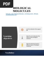 Biological Molecules Lesson 1