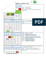 CALENDÃ RIO 1Âº Bimestre 2022 Aluno