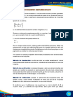 Sesión 14 Sistema de Ecuaciones de Primer Grado