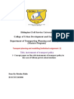 Title Instrument of Transport Policy: Transport Planning and Modelling (Individual Assignment - 2)