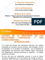 Tarea 5 Causas de Rescesión de Las Relaciones Laborales y Sus Consecuencias