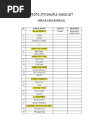 Proto Sample Checklist