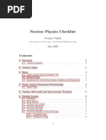 Nuclear Physics Checklist
