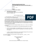 Bid Securing Declaration Form