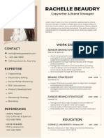 Tan & Beige Elegant Professional Resume Copywriter & Brand Strategist