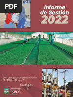 Informe de Gestión de La Gobernación de Tarija 2022