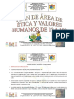 Ética y Valores Plan de Area 2022